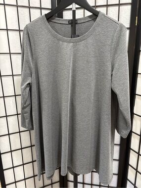 Coco + Carmen Gray Tunic Top‎ L/XL 3/4 Sleeve Swing Stretch K